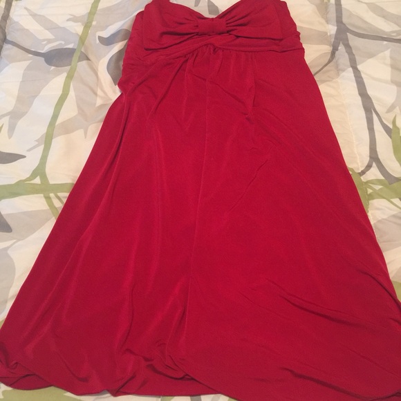 Red bow spaghetti strap dress!