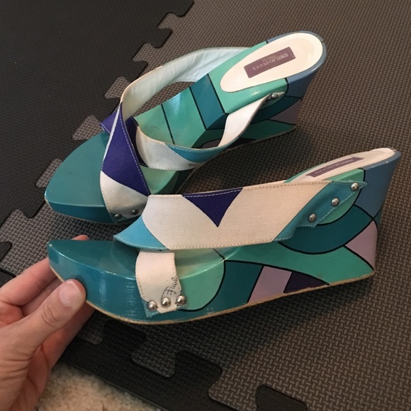 Emilio Pucci vintage wedges 40 9.5/10