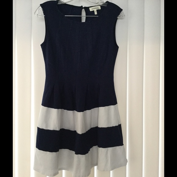 Navy Blue-and-white sassy dress. So cute.