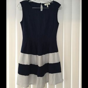 Navy Blue-and-white sassy dress. So cute.