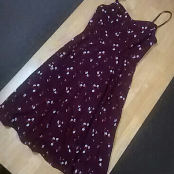 Dark red floral dress