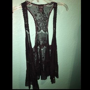 buckle - daytrip black lace cardigan
