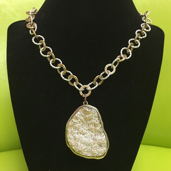 Gold Druzy statement necklace