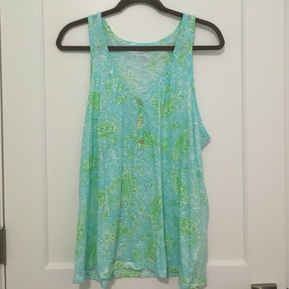 Light blue and green Lilly tank