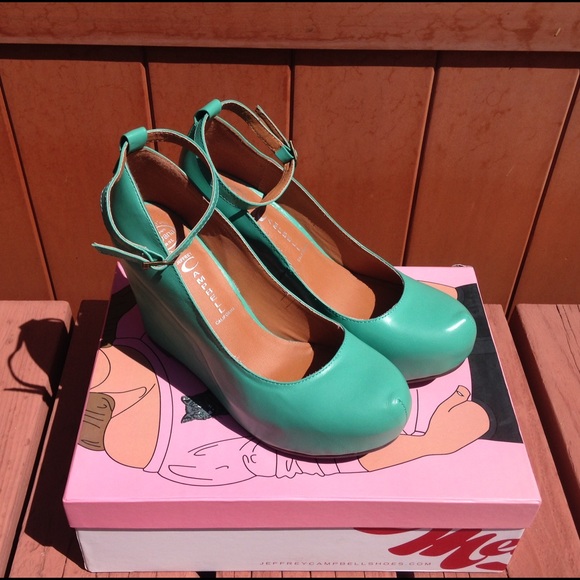 Jeffrey Campbell Wedge Heel/ Teal/ US Womens 9