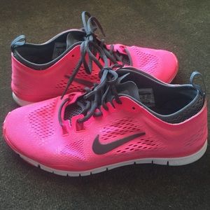 Neon Pink Nike Free Runs