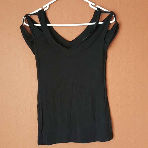 Black Caged Shleeve Shirt