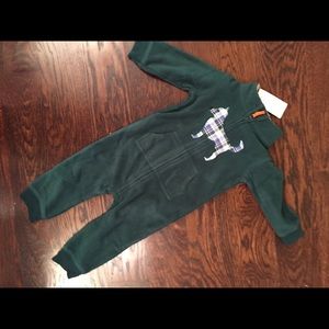 NWT Carter's Fleece Scottie Dog One Piece, 9 mos.