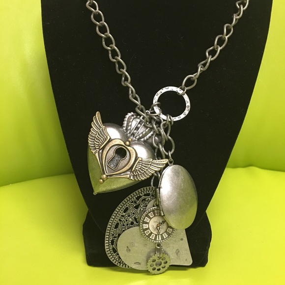 Steampunk chunky vintage style necklace