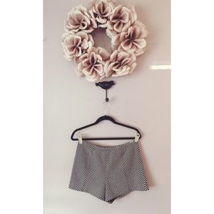 Black and white checkered High Waisted shorts