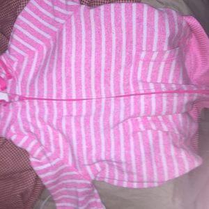 Pink striped zip-up hoodie from Aeropostale