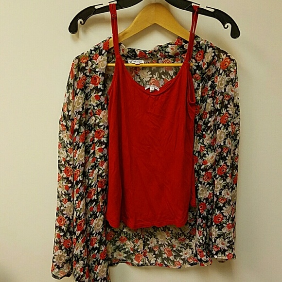 Flowery sheer jacket and camisole from Stylemint