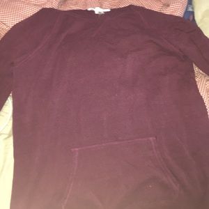 Maroon pull-over hoodie from garage