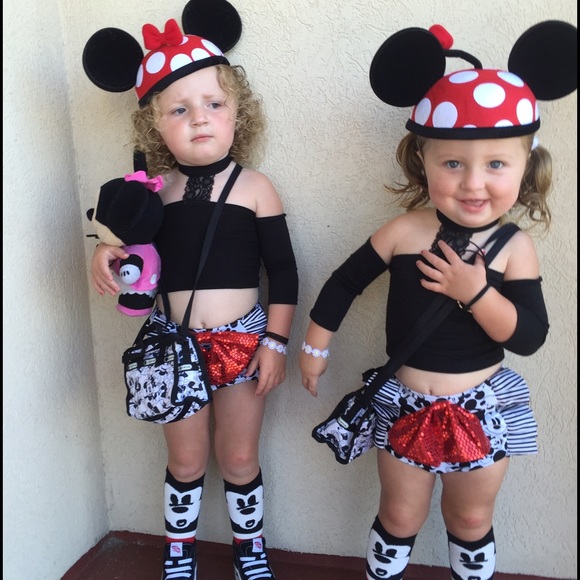 Mickey Mouse Disney shorts and crop top sz 2t