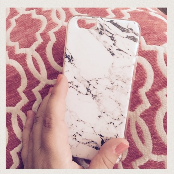 iPhone 6/6s white marble printed rubber case - Picture 2 of 3