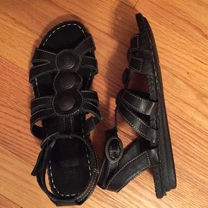 Josef Seibel black leather sandals- Euro 38