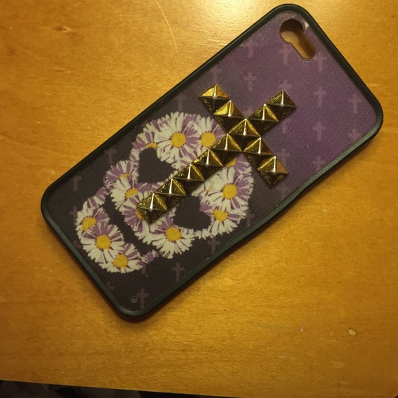 Wildflower iPhone 5 case Purple Daisy Skull