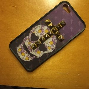 Wildflower iPhone 5 case Purple Daisy Skull