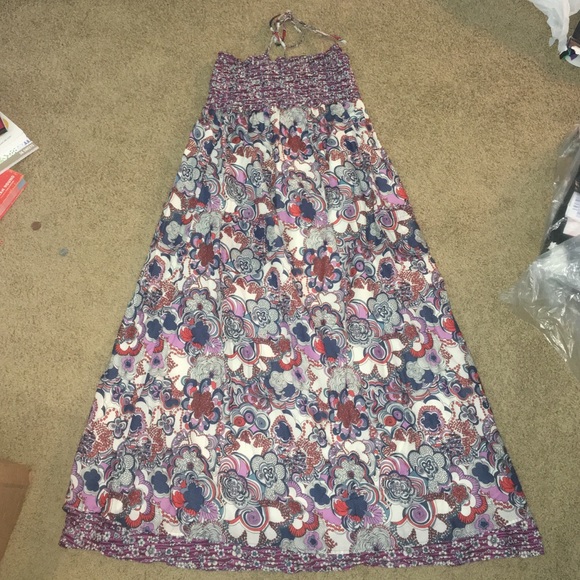 Multi colored floral maxi dress