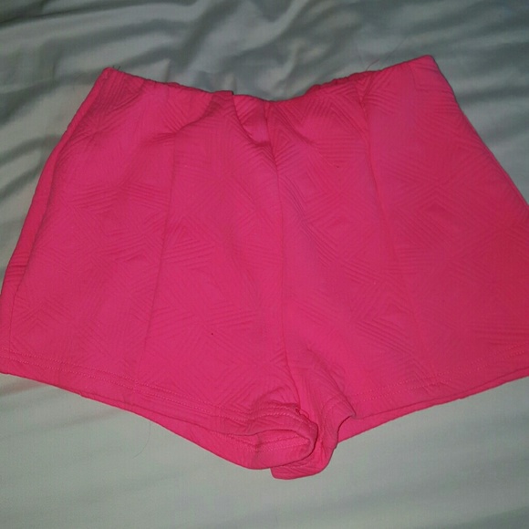 HOT PINK high wasted shorts