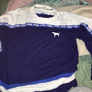 pink blue long sleeve shirt/pullover