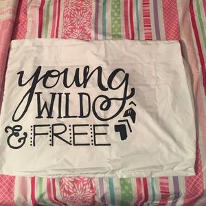 Cute YOUNG WILD AND FREE pillowcase never used