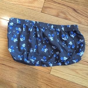 grey bandeau with blue floral print