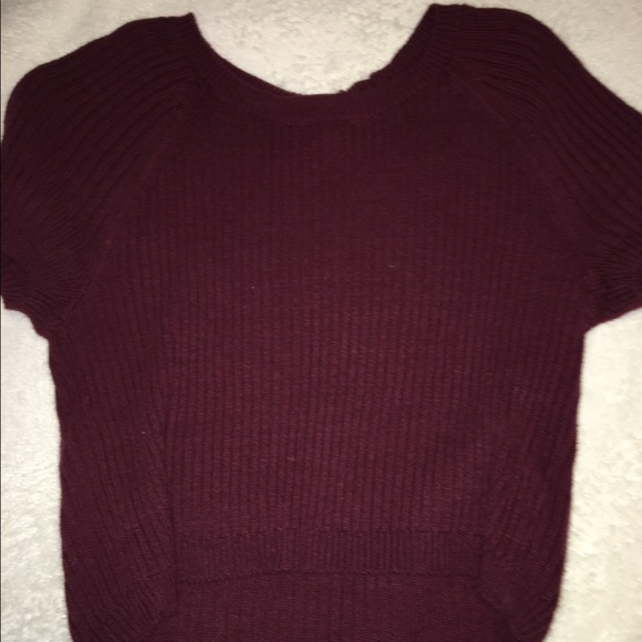 LA Hearts Tops - A burgundy short sleeved shirt