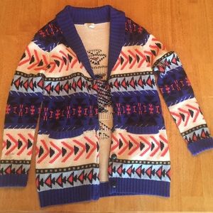 Aztec print sweater/cardigan