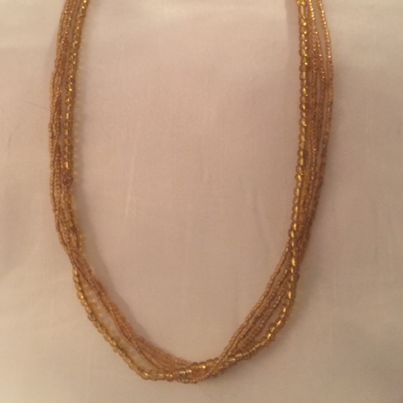 Gold-beaded necklace