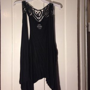 Black sleeveless cardigan