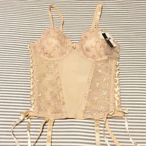 Nude Eyelet Lace Corset