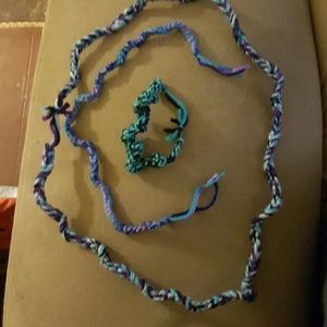 Homemade finger crocheted friendship bracelets