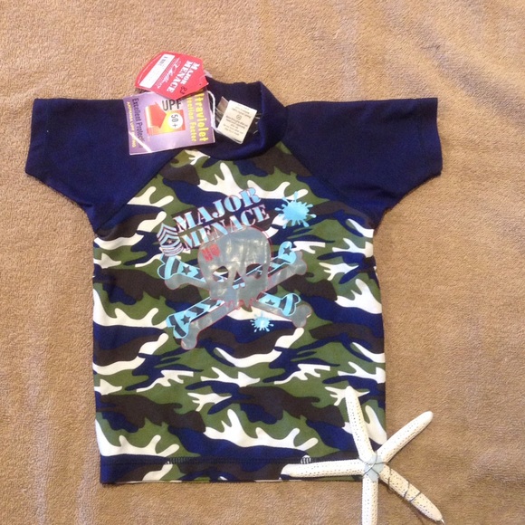 UPF Sun Protection Rash Guard Camo Swim Shirt