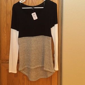 NWT Windsor long sleeve half sheer shirt