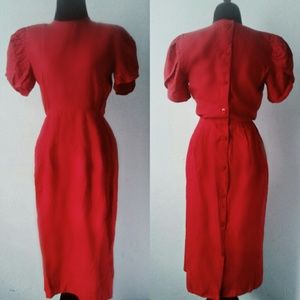 RED Pin up Midi dress