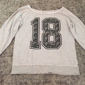 Grey off the shoulder pullover