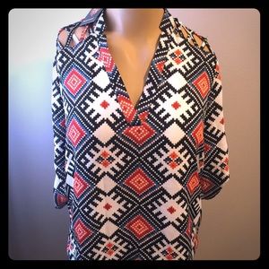 Aztec print blouse