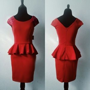 RED peplum Modern Pin up Dress
