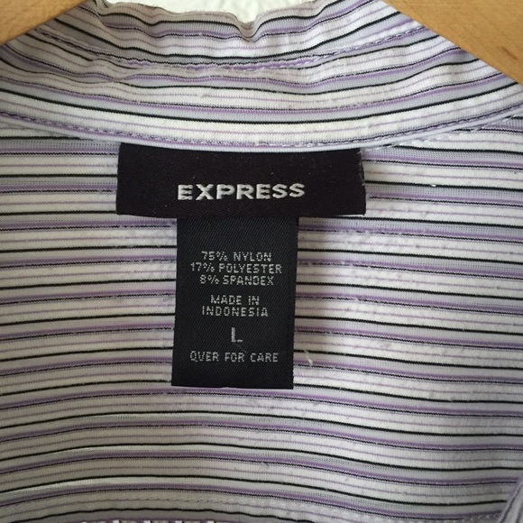 Express Lavender Stripe Blouse - Picture 3 of 4