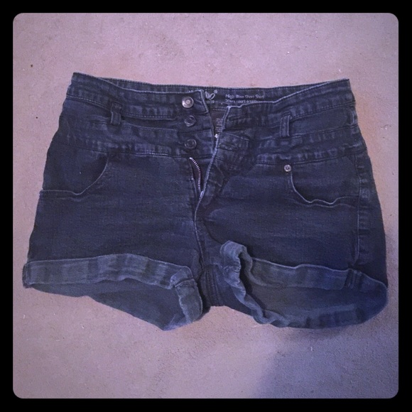 Faded black high waisted shorts