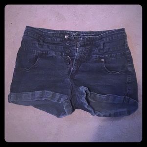 Faded black high waisted shorts