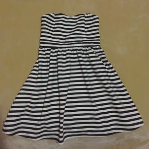 Express Black and White Strapless Dress