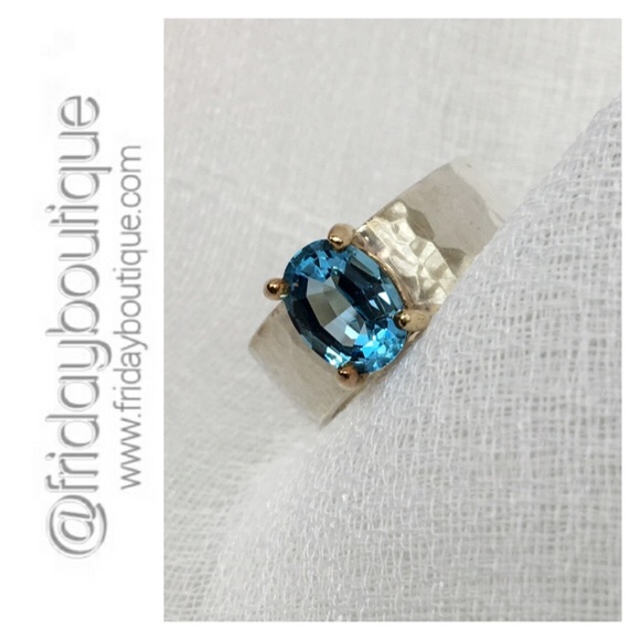 SOLD.**** James Avery Julietta Ring / Blue Topaz - Picture 3 of 3
