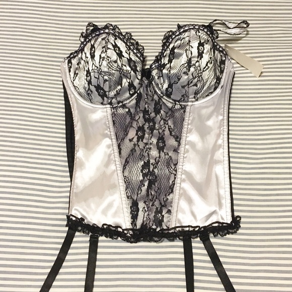 Sexy White and Black Lace Corset