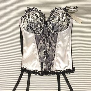 Sexy White and Black Lace Corset
