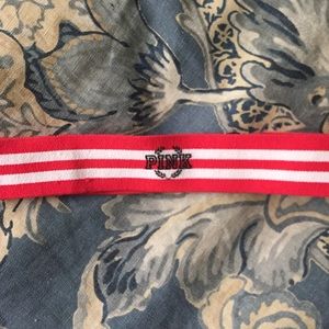 Pink Brand Logo Striped Headband