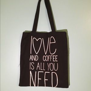 BLACK PRINTED TOTE BAG