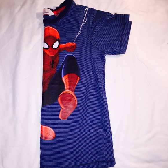 blue stripes shirt spider man good condition - Picture 2 of 3