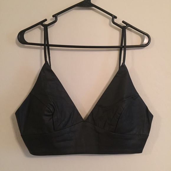 faux leather bustier/bralette 💕